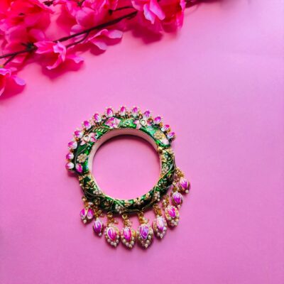 Handcrafted Meenakari Floral Bangle (Pack Of 2)