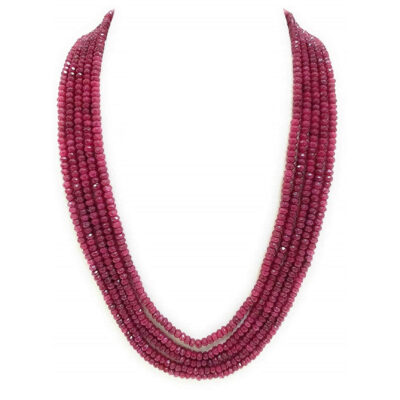 Ruby Color Five Layer Onex Beads Mala for Women