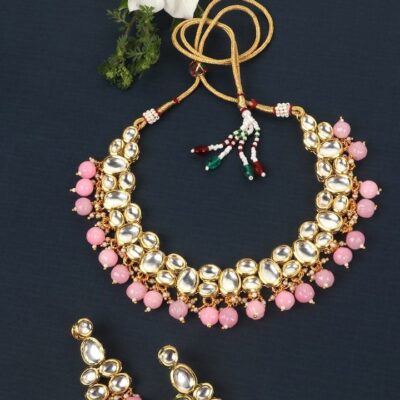 Gold-Plated Kundan-Studded Necklace & Earrings