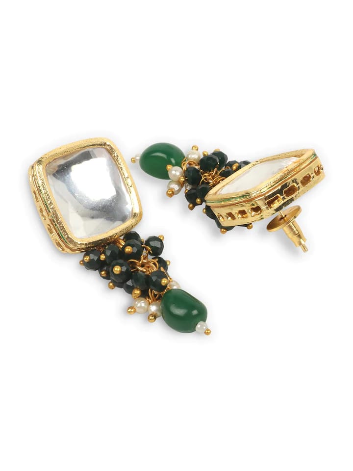 Gold-Plated Kundan-Studded Necklace & Earrings - Image 5