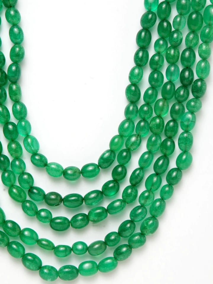 Green Emerald Stones Layered Neckpiece - Image 2