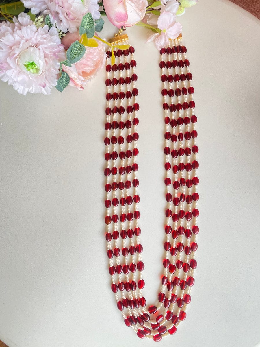 Red And White Groom Necklace