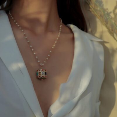 Gold Plated Long Kundan Polki Necklace