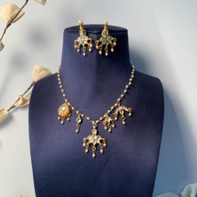 Gold Plated Kundan Choker Necklace Set