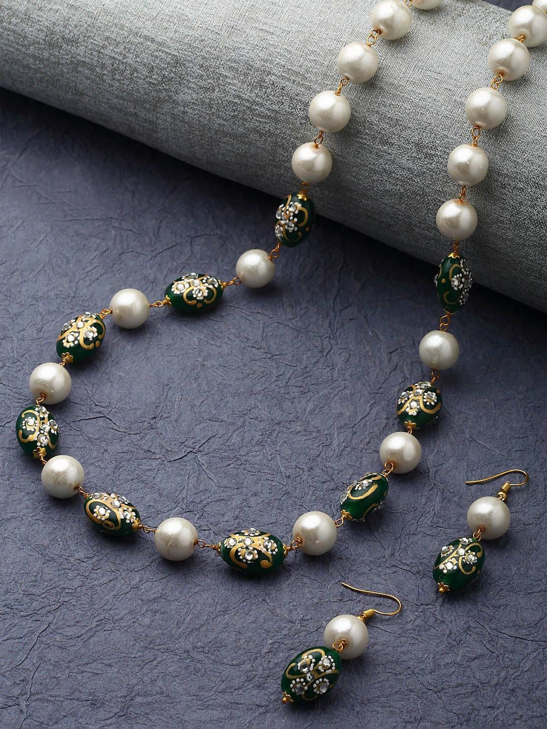 New Long Polki Necklace| Indian Long Necklace |Pakistani Jewelry | Kundan Long Necklace Mala |Indian Jewelry| semiprecious beads Necklace| - Image 2