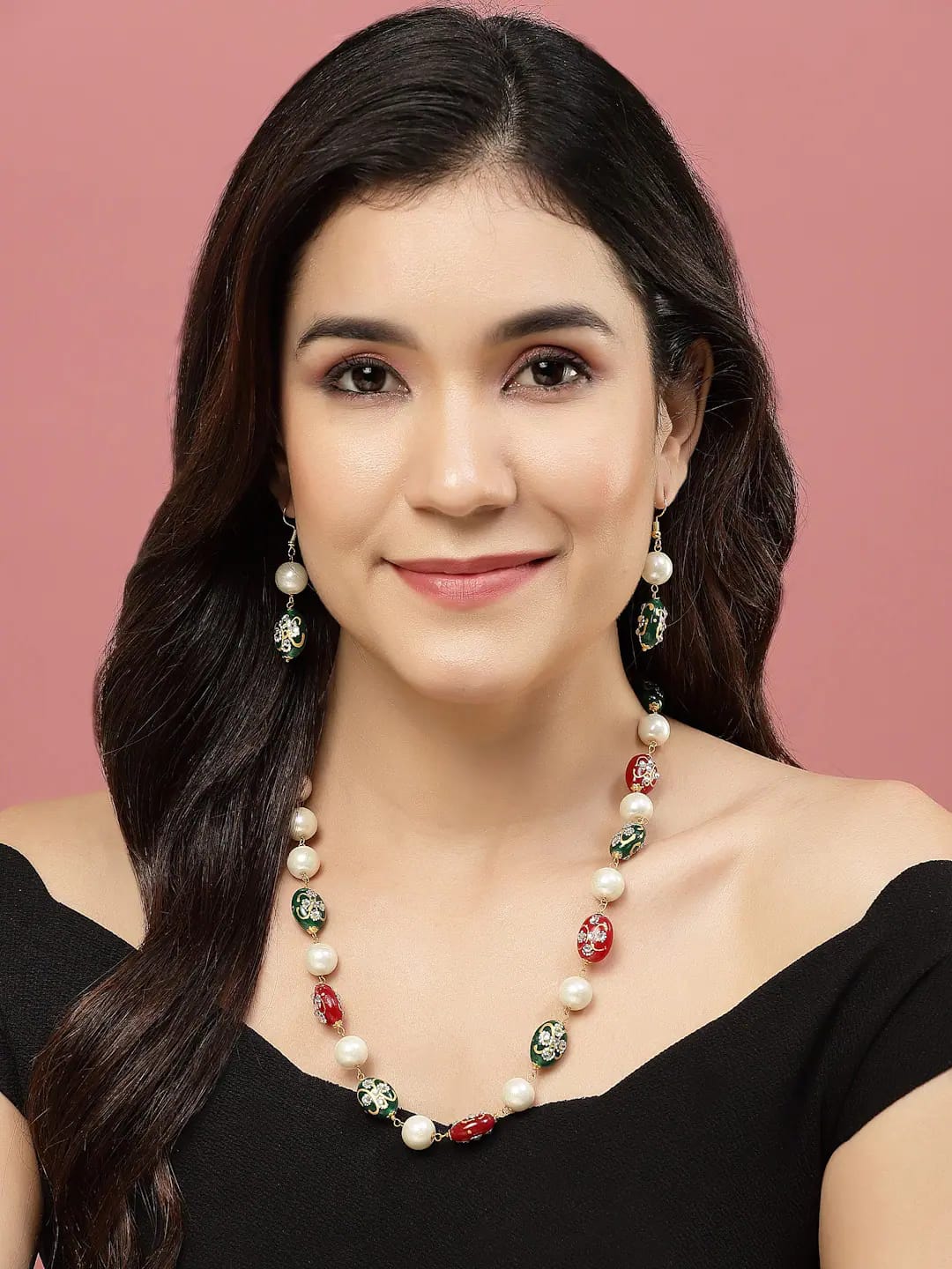 Long Multi Beads Pearl Necklace - Image 2