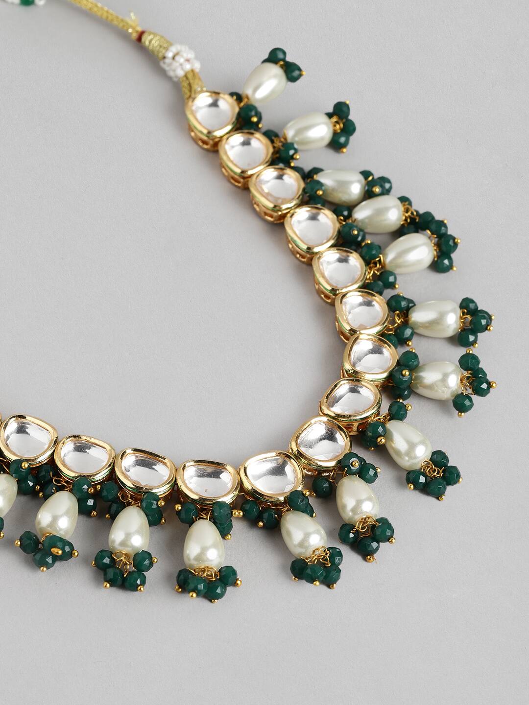 Gold Plated Kundan Choker Necklace Set - Image 3
