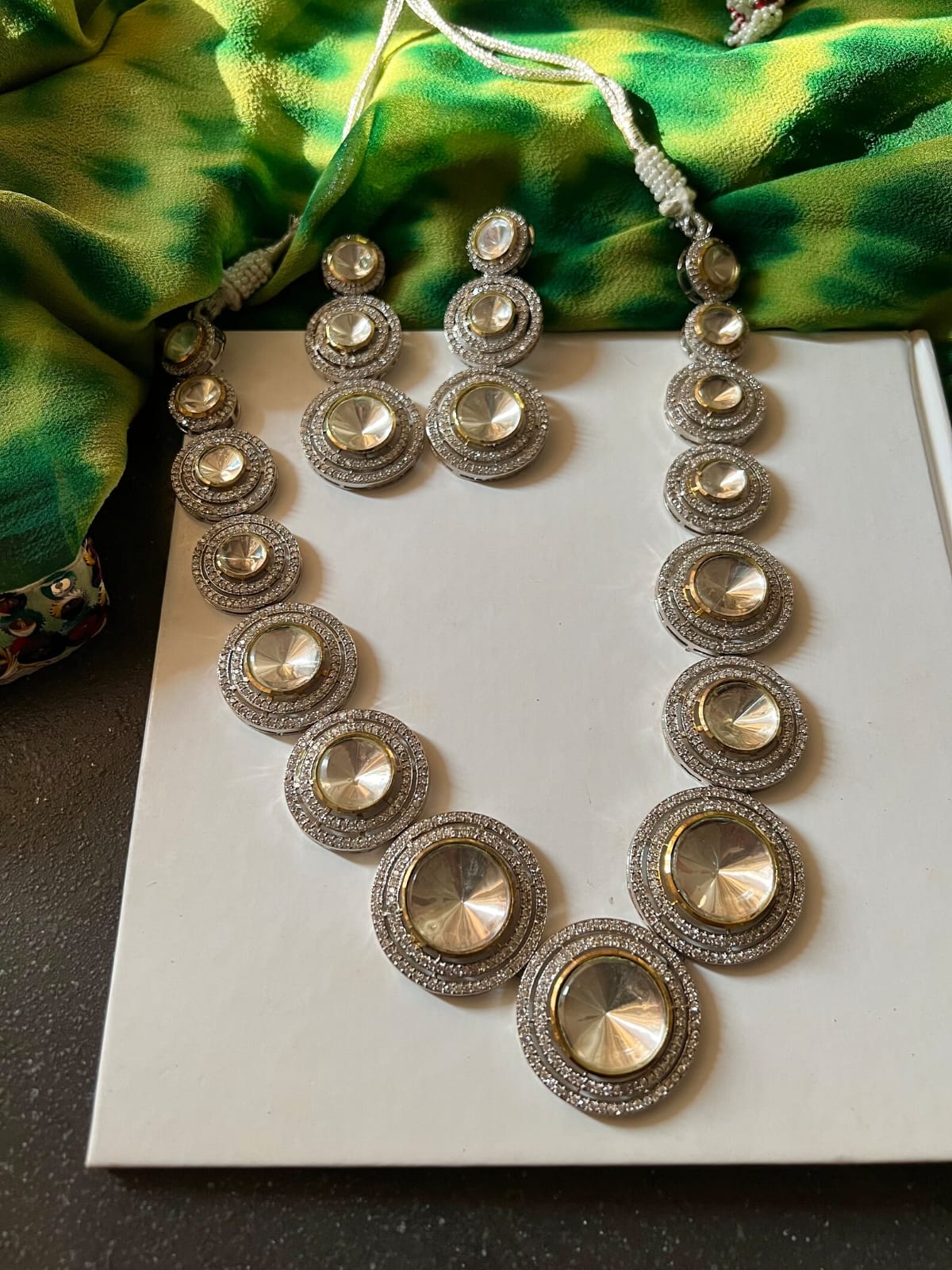 High Quality Uncut Polki Kundan Necklace with Earrings