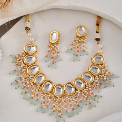 Gold Plated Necklace With Earrings