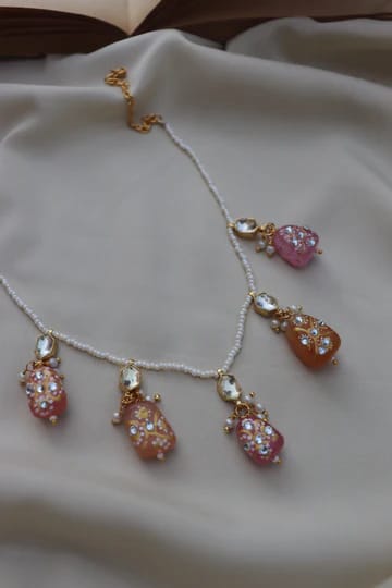 Gold Plated Kundan Necklace Set - Image 4