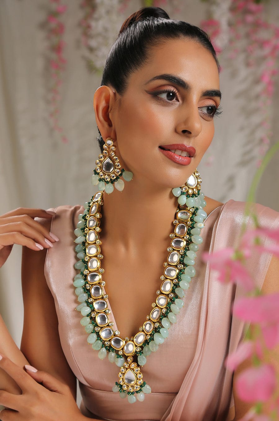 New Handmade Long Kundan gold necklace - Image 2