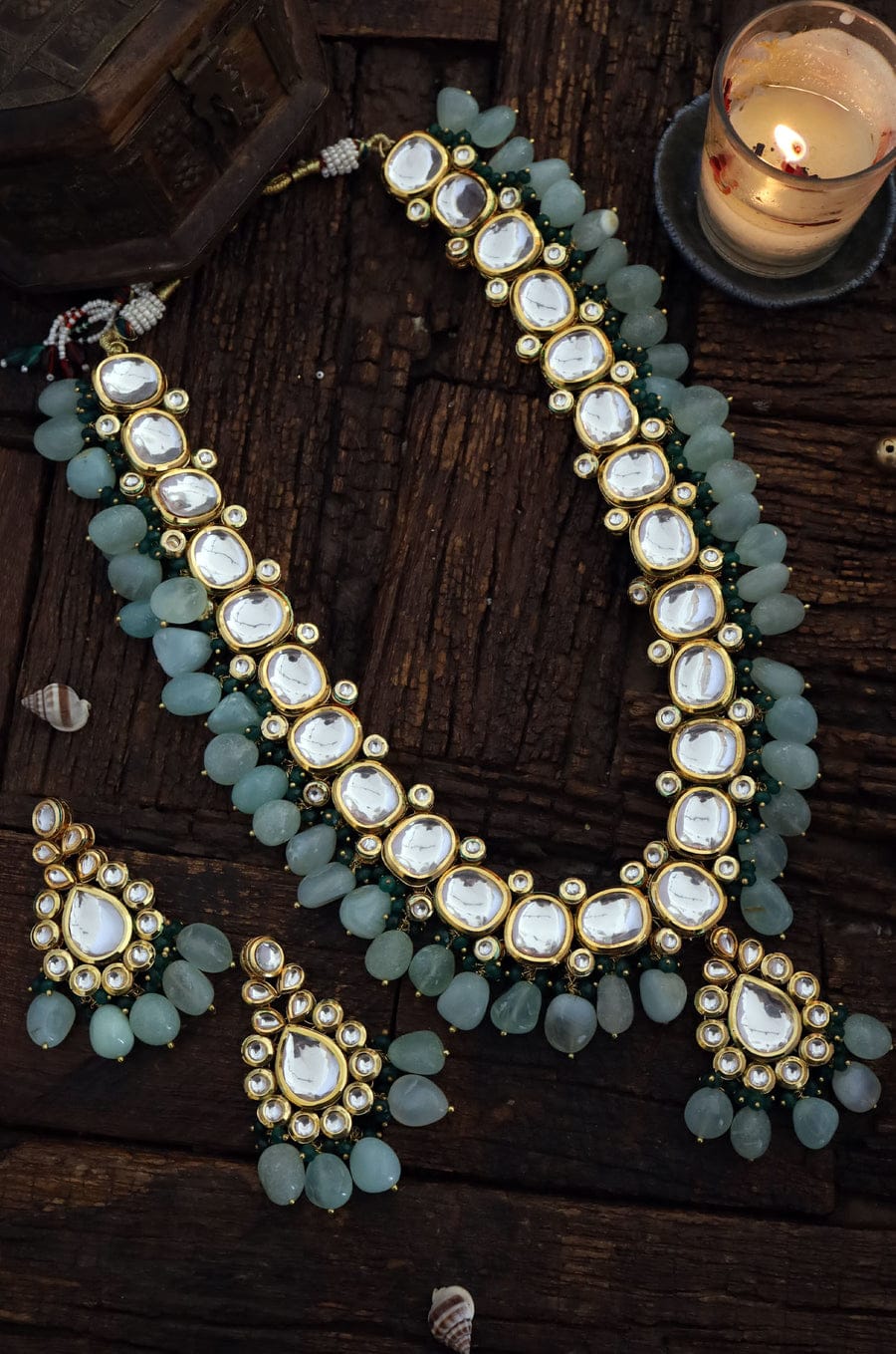 New Handmade Long Kundan gold necklace - Image 3