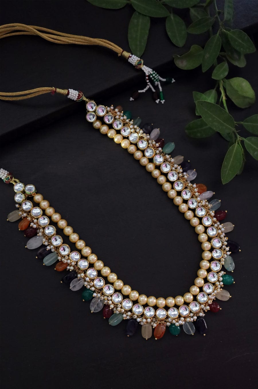New Handmade Long Kundan gold necklace - Image 2