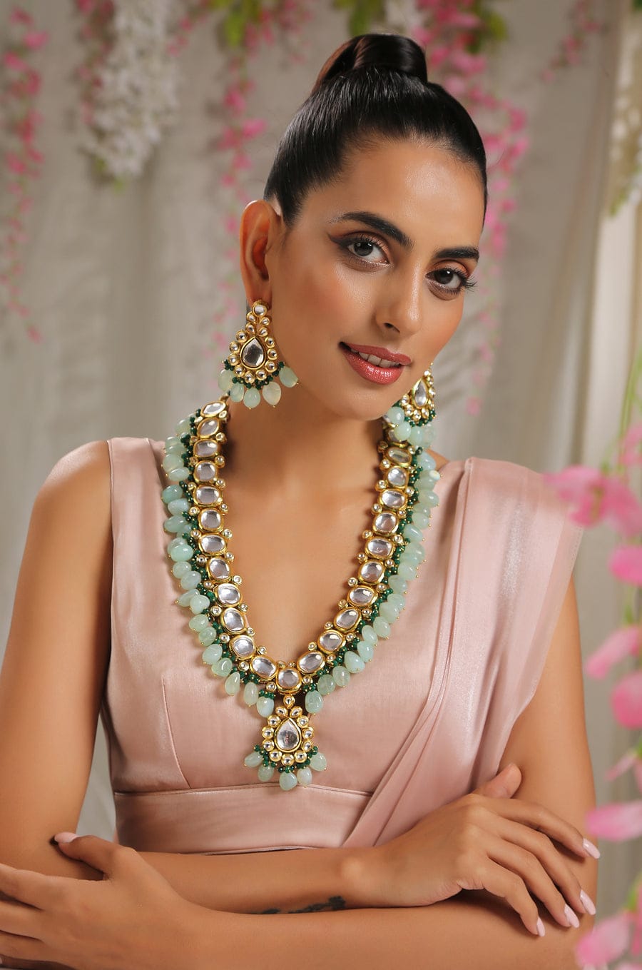 New Handmade Long Kundan gold necklace - Image 5