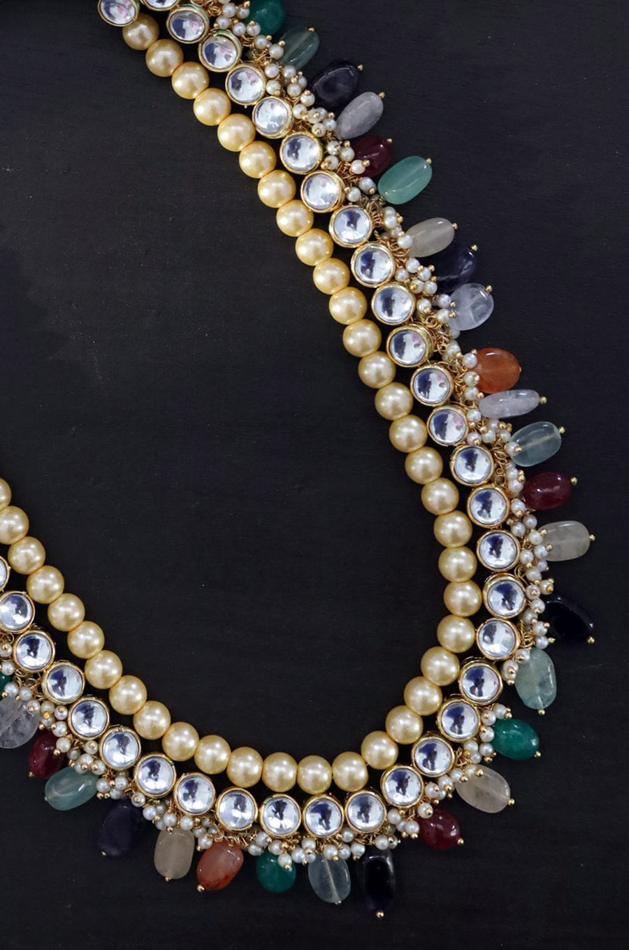 New Handmade Long Kundan gold necklace - Image 3