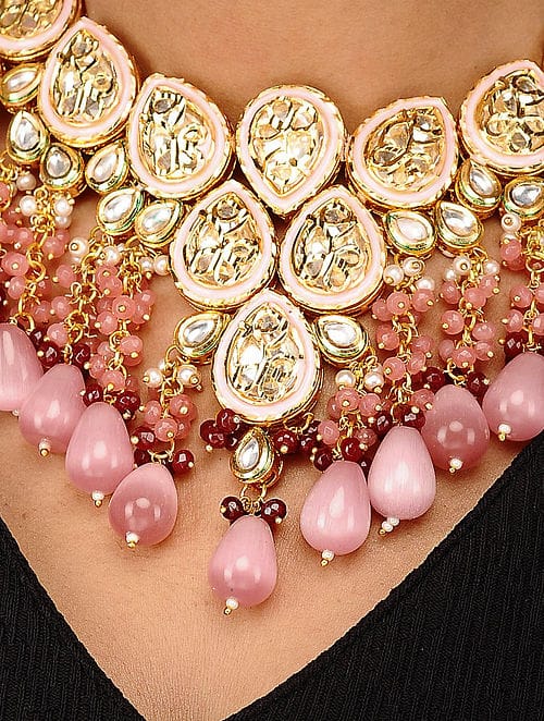 Elegant kundan choker With Monalisa Drop Stone - Image 2