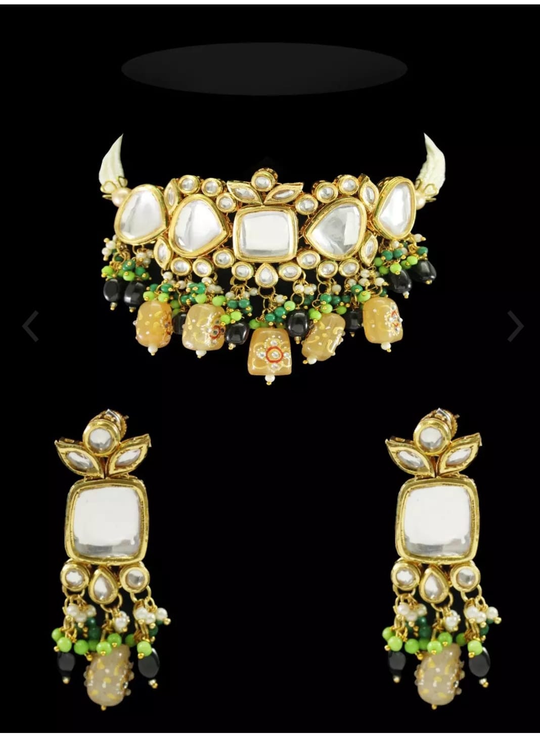 Gold Plated Necklace With Earrings - Image 2