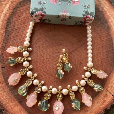 Gold Finish Multi Stone Choker Set With Kundan Work