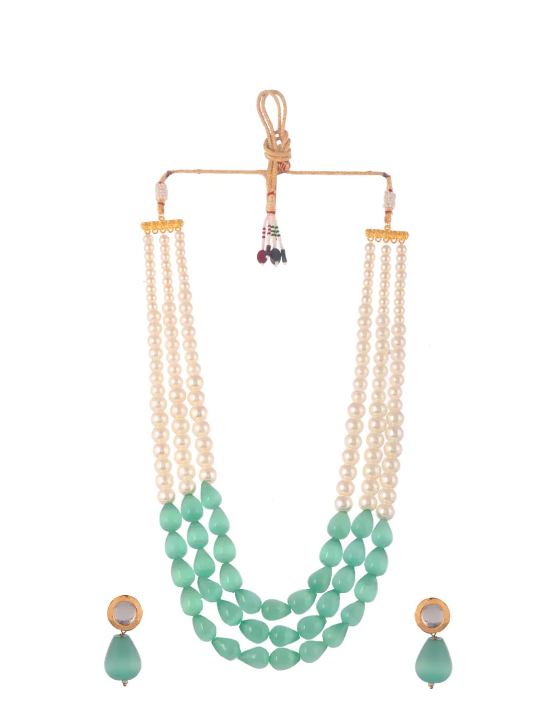 Semi precious Monalisa stone with pearls - Image 3