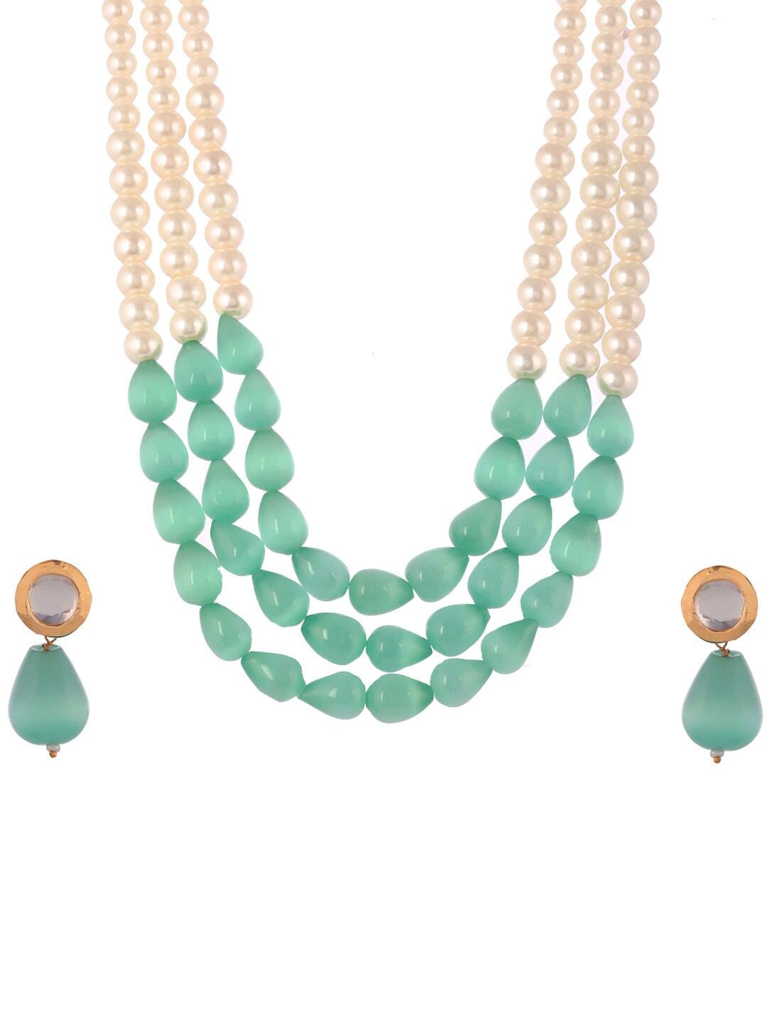 Semi precious Monalisa stone with pearls - Image 4