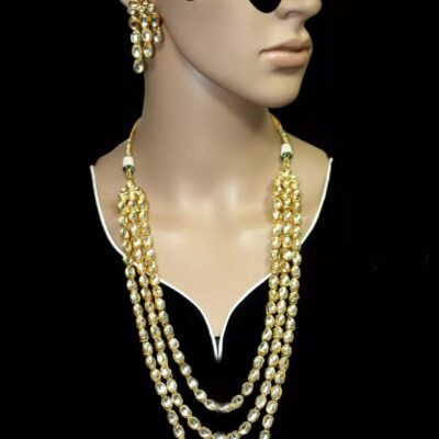 Sabyasachi Inspired Designer Kundan Long Necklace Set With Earrings