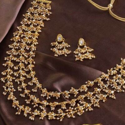Sabyasachi Inspired Designer Kundan Long Necklace Set With Earrings