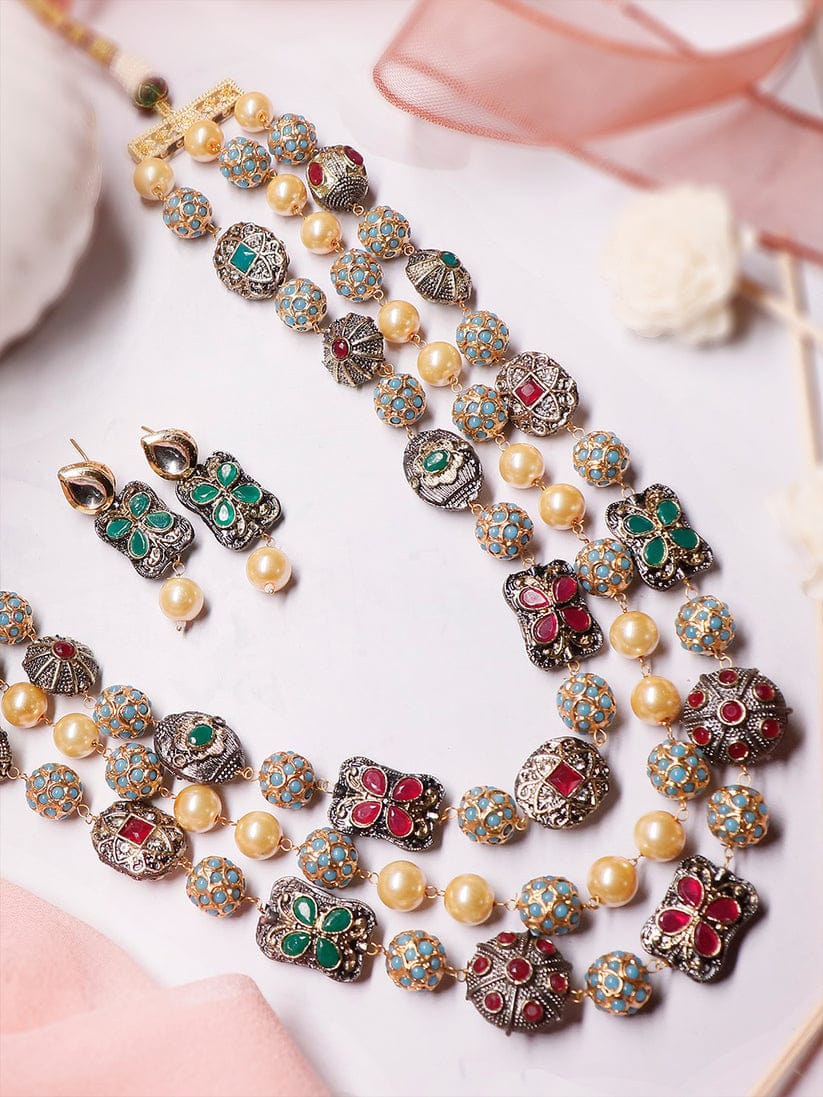 Victorian Semi Precious Layered Necklace Set - Image 2