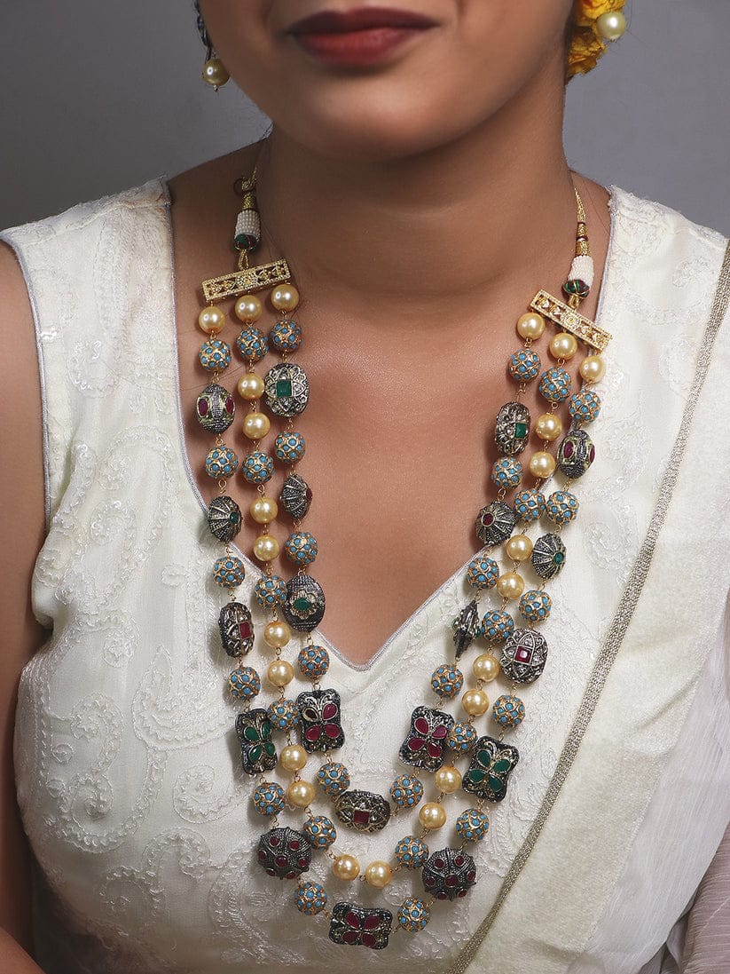 Victorian Semi Precious Layered Necklace Set - Image 4