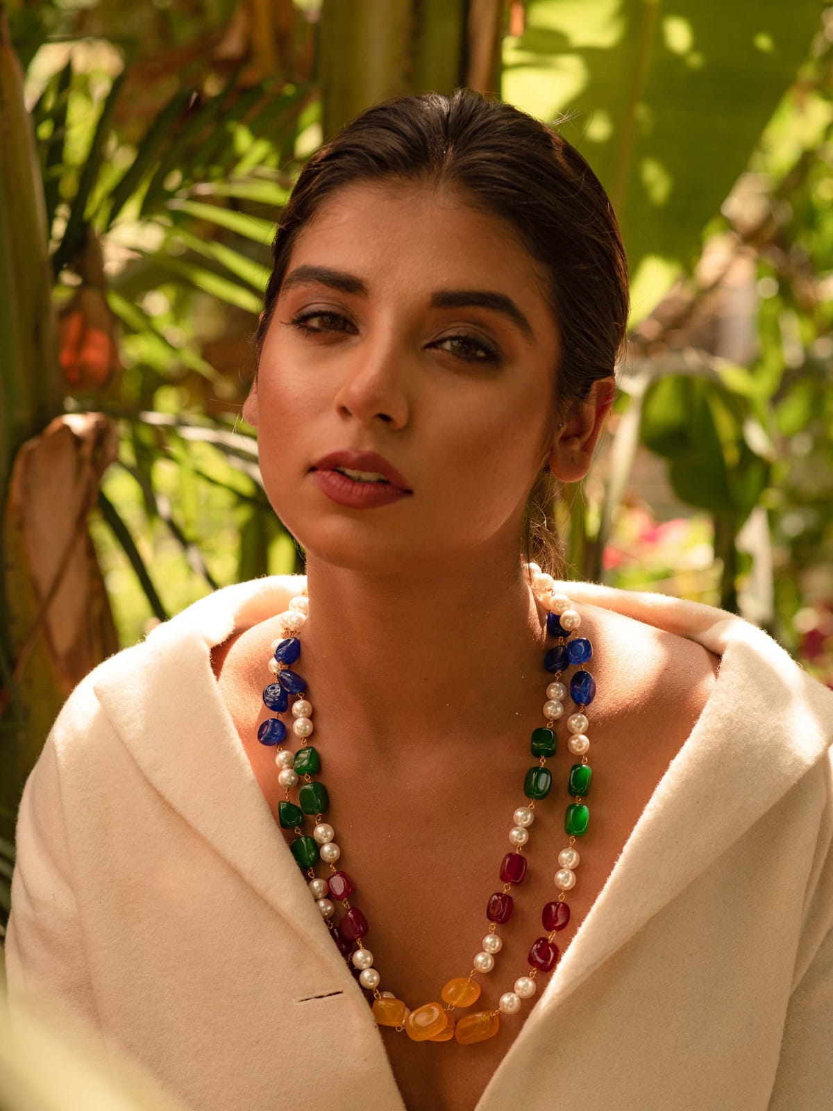 Multi Color Pearls Handcrafted Layered Necklace