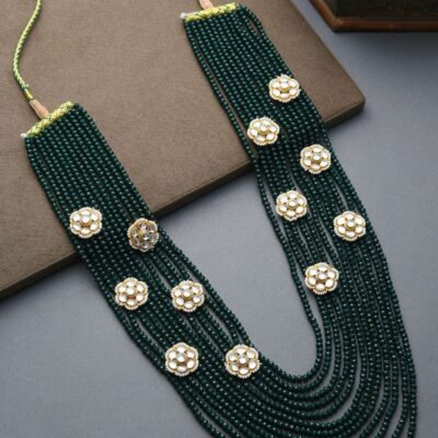 Kundan Necklace ,Green Long Necklace