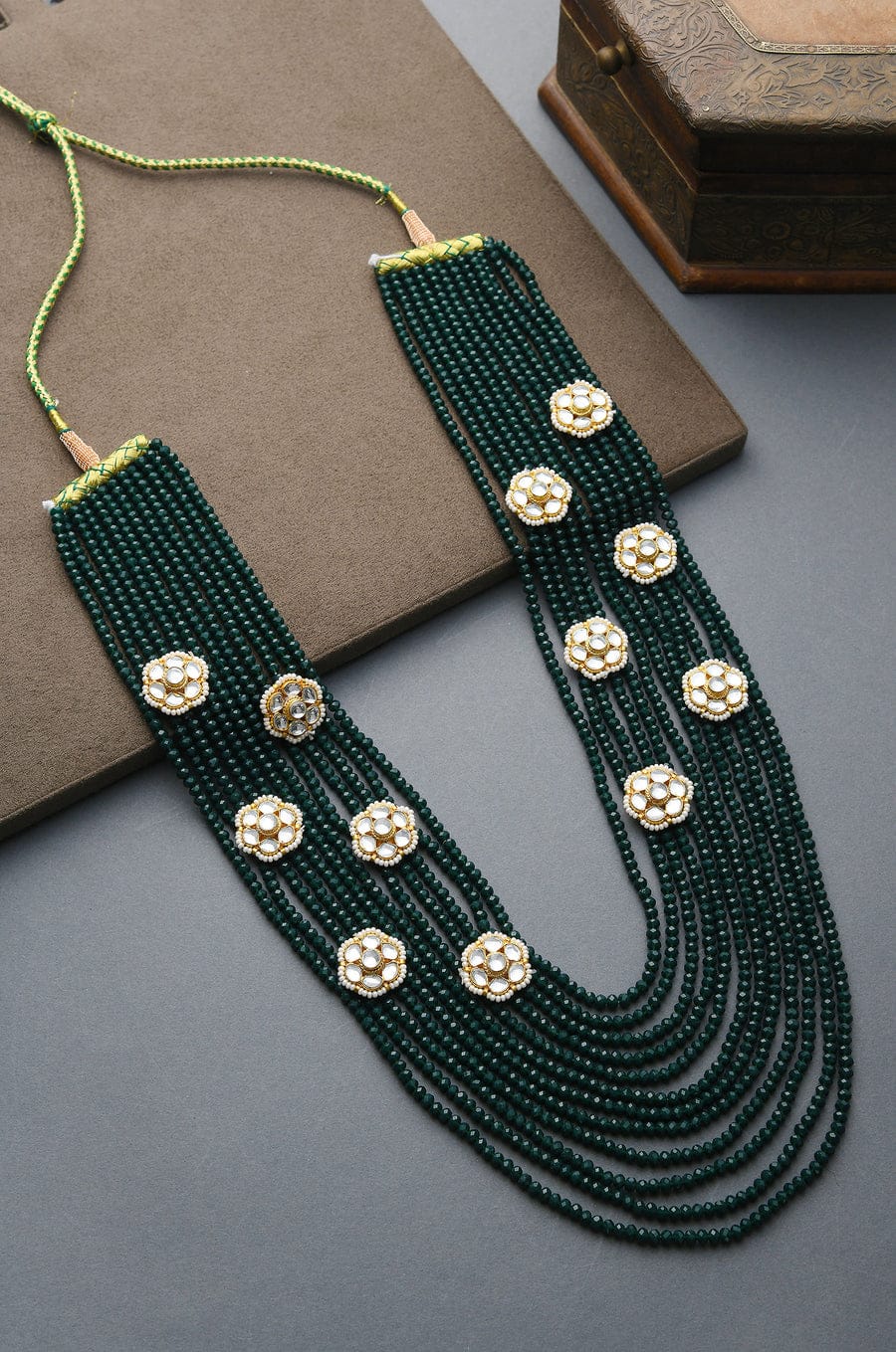 Kundan Necklace ,Green Long Necklace
