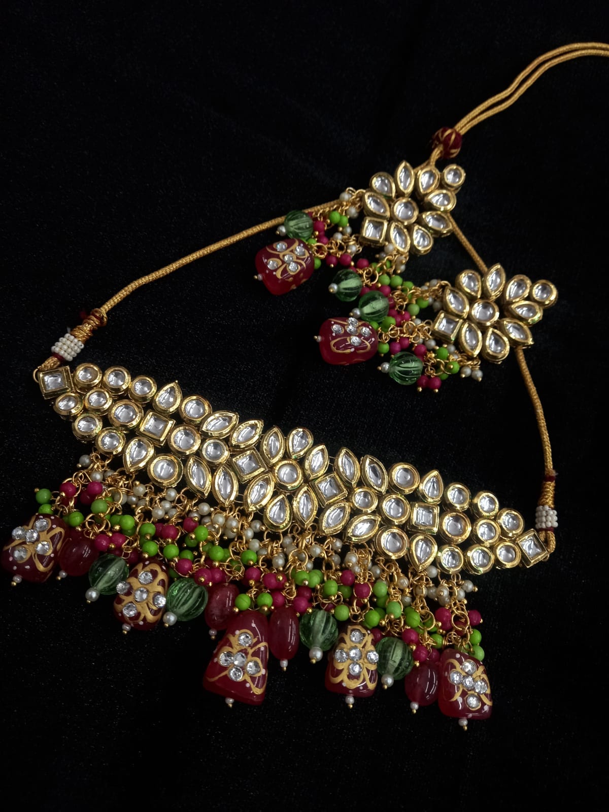 Gold Plated Kundan Choker Set - Image 3