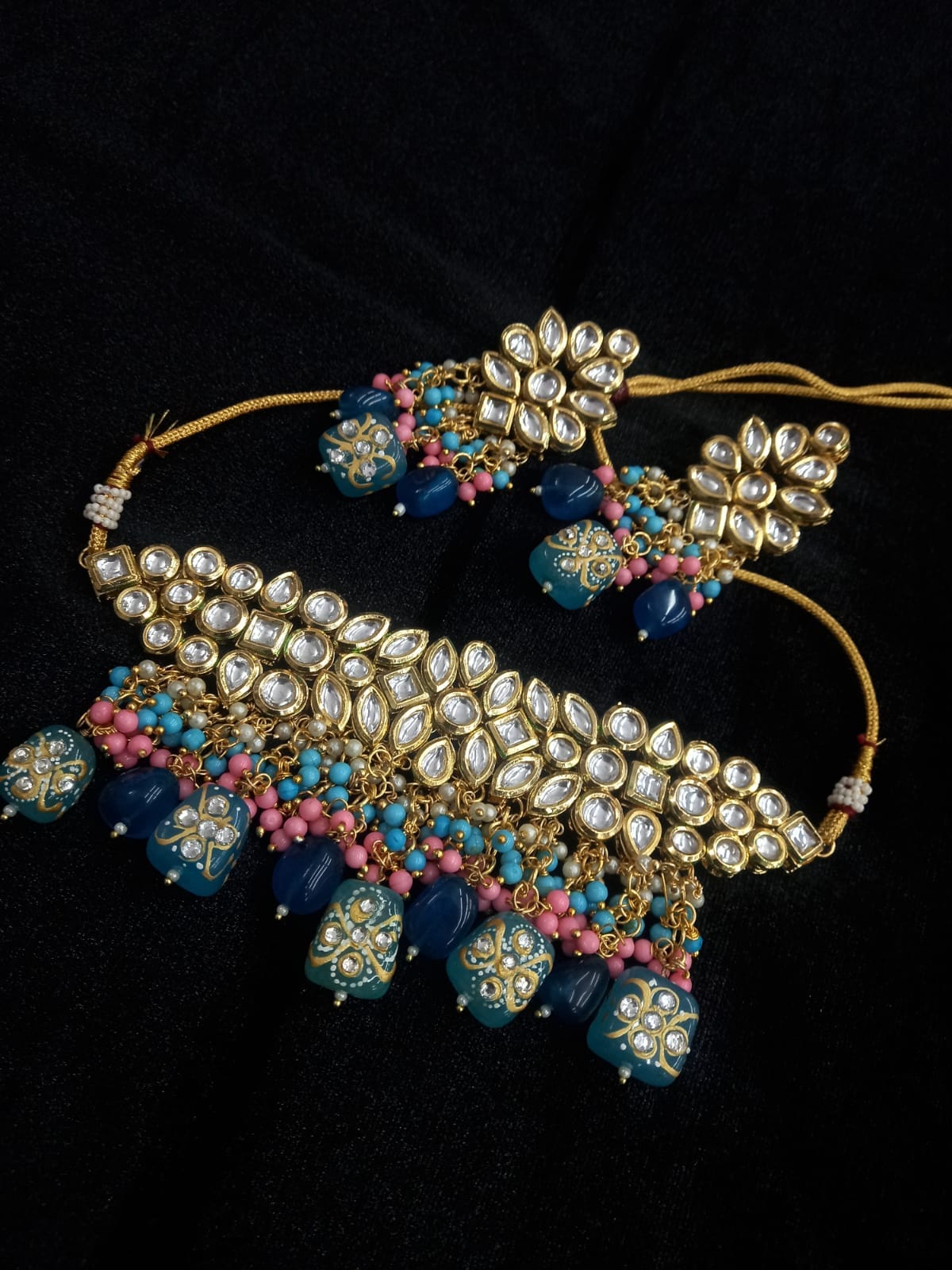 Gold Plated Kundan Choker Set - Image 7