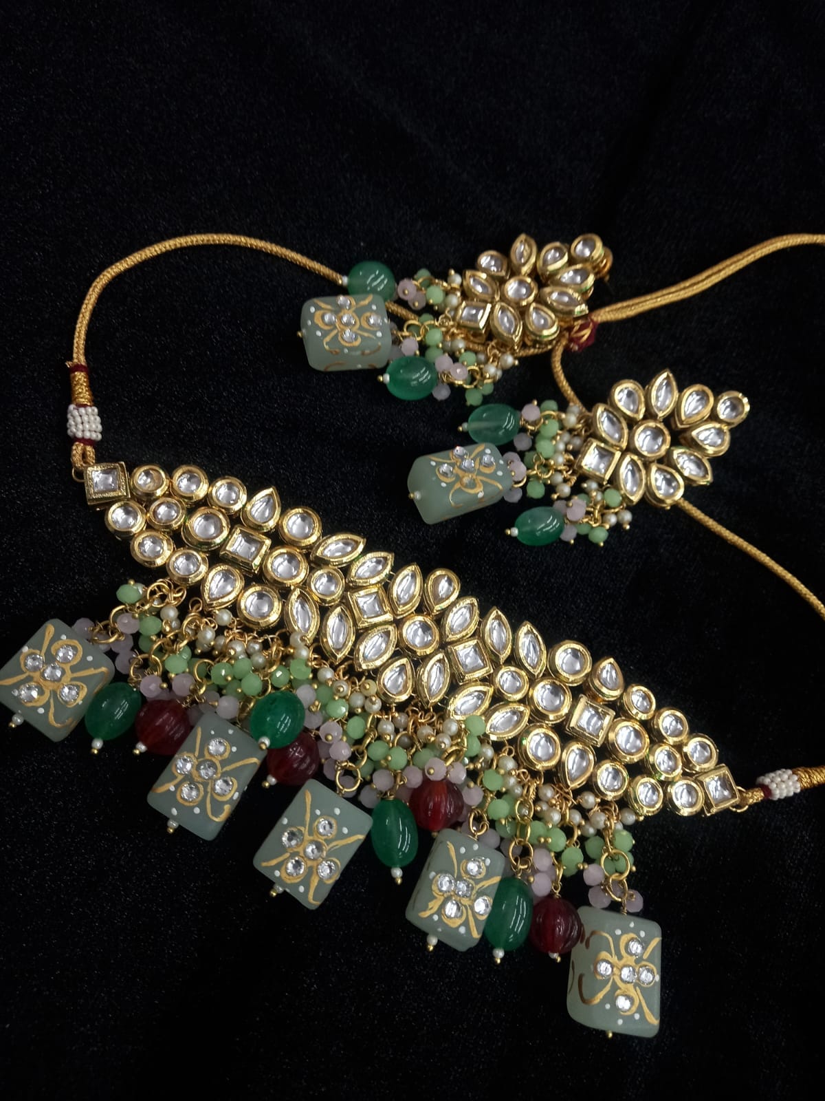 Gold Plated Kundan Choker Set - Image 5