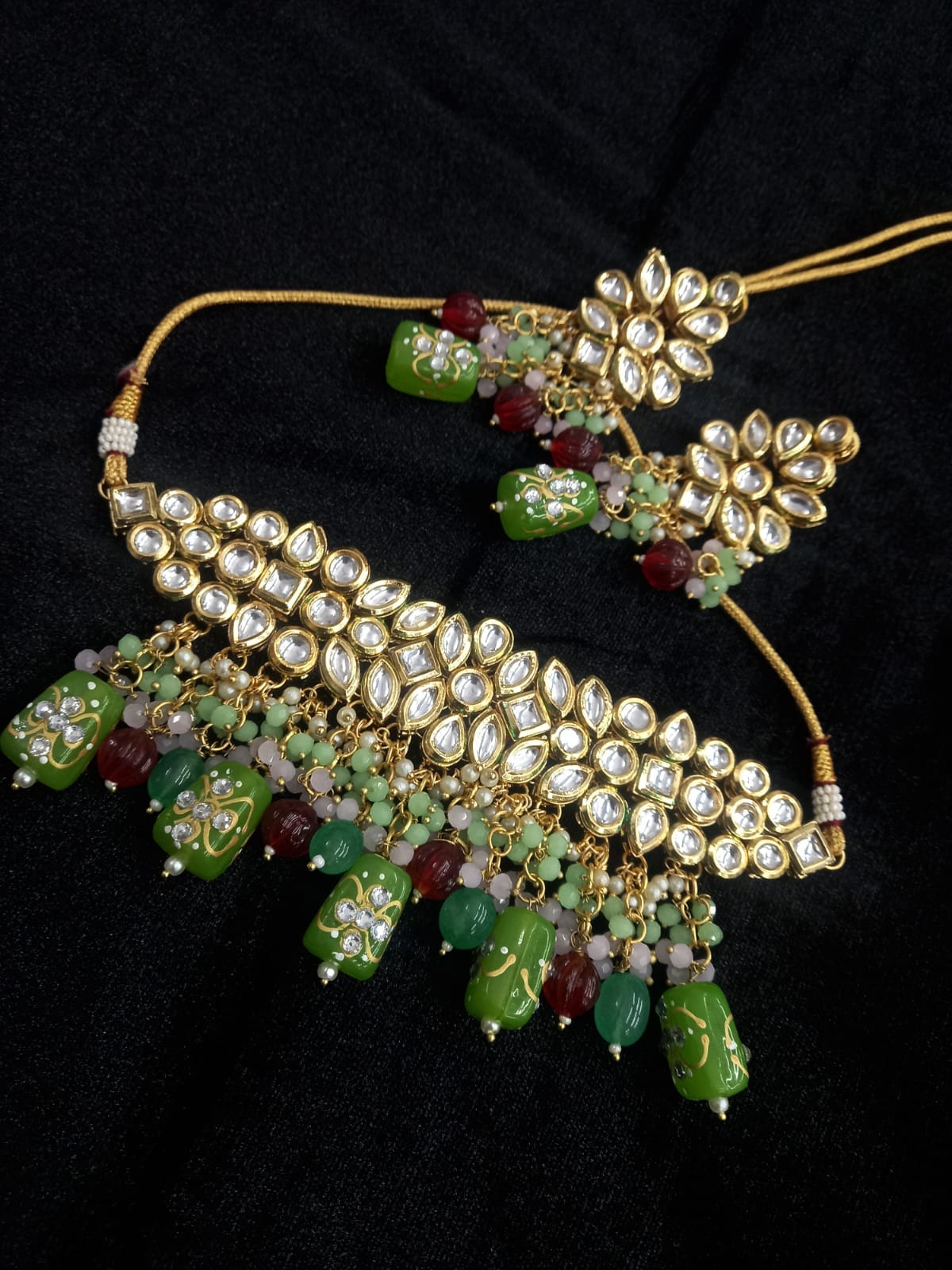 Gold Plated Kundan Choker Set - Image 8