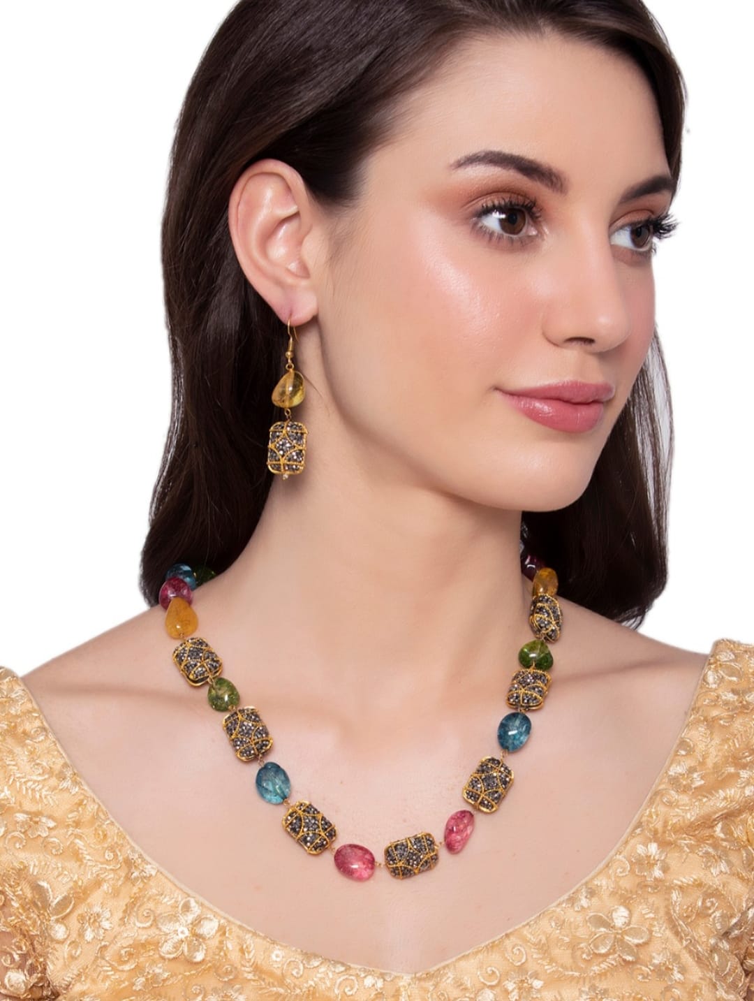 Multi Beads Necklace Set
