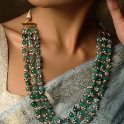 Green Quartz Semi Precious Gemstone Necklace