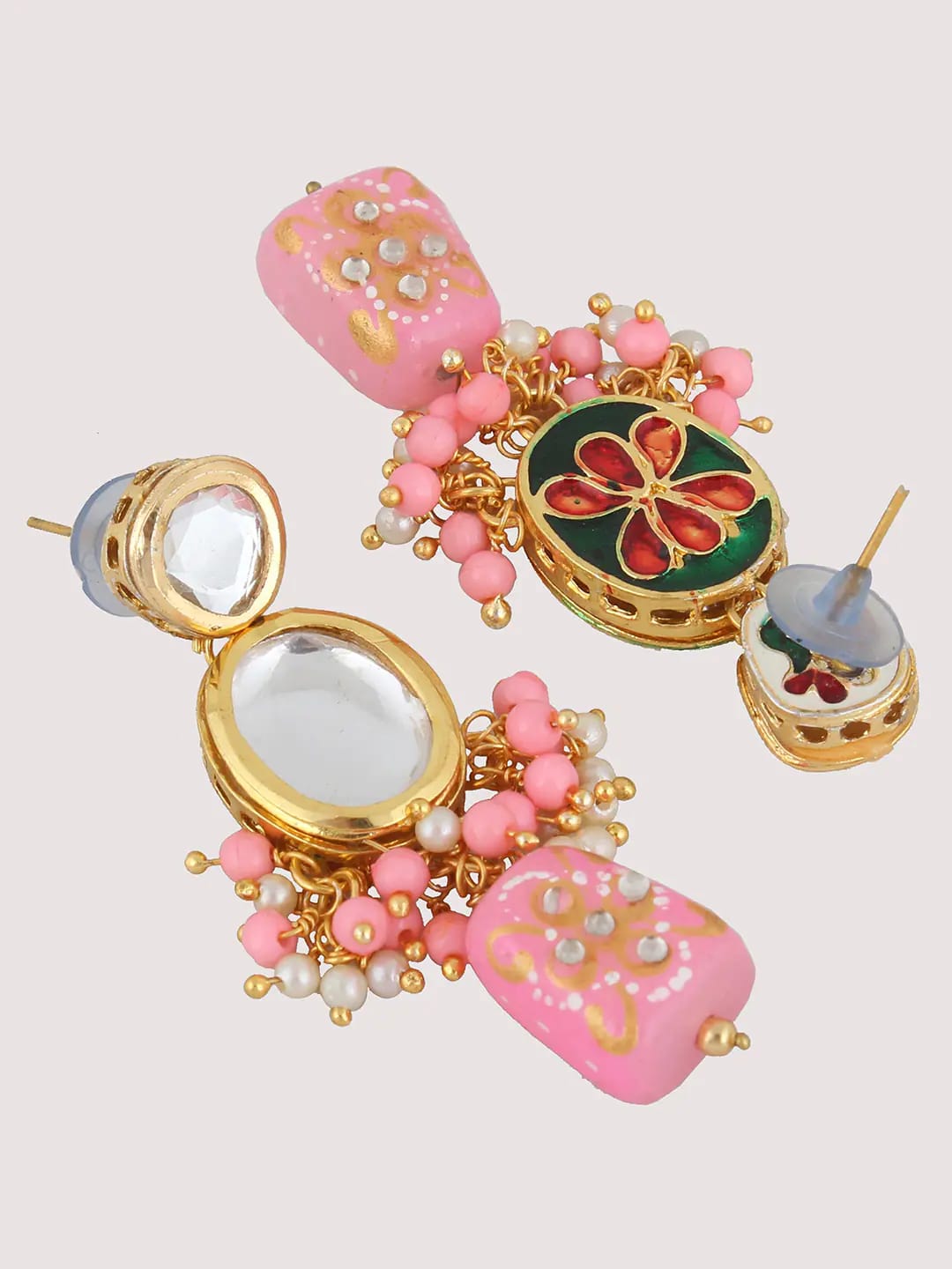 Gold Plated Pink & Beaded Jewellery Set - Image 6