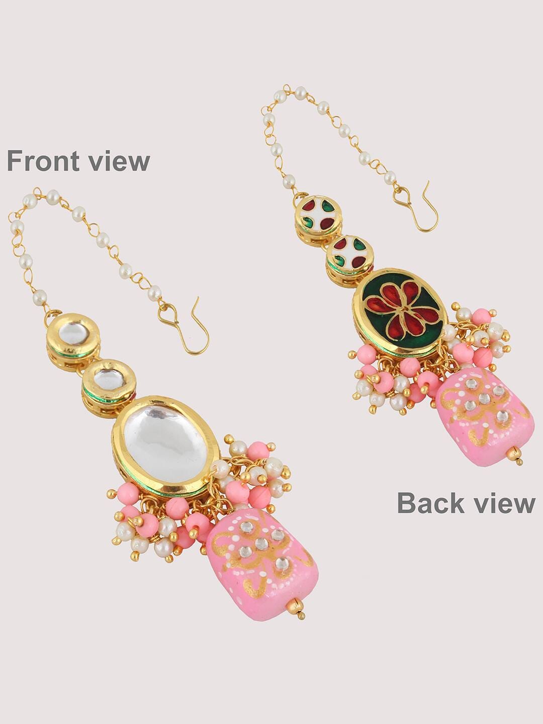 Gold Plated Pink & Beaded Jewellery Set - Image 7
