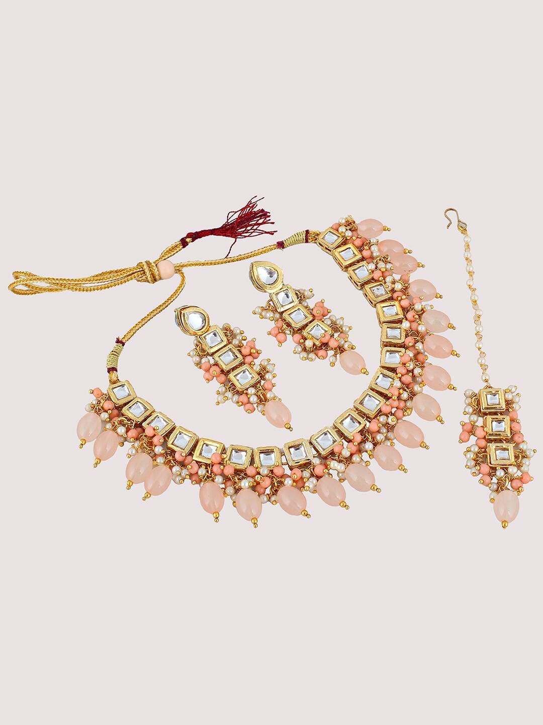Gold Plated Kundan Jewellery Set - Image 3