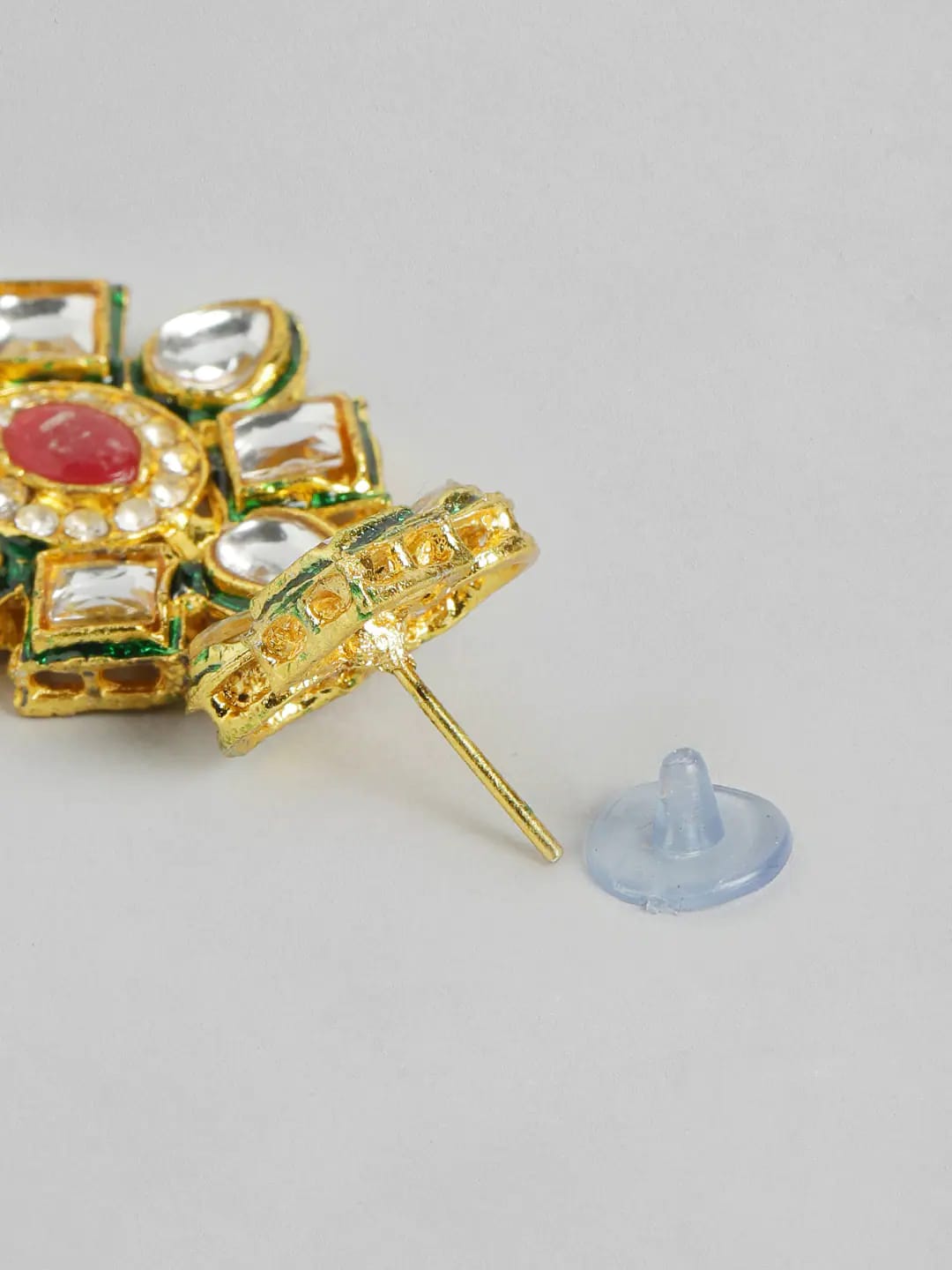 Long Kundan Gold Plated Wedding Necklace With Earring - Image 6