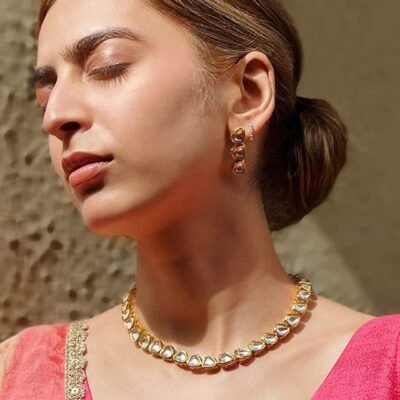 Bollywood Inspired Kundan Choker Necklace Set