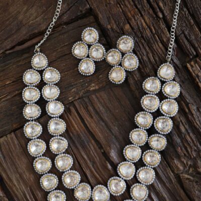 Bollywood Inspired Polki Choker Necklace Set