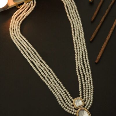 Victorian Uncut Polki Faux Diamond Necklace set