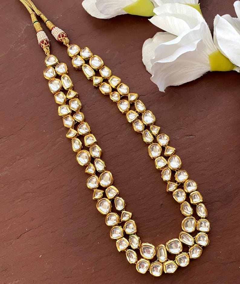 Gold Finish Kundan Mala - Image 7