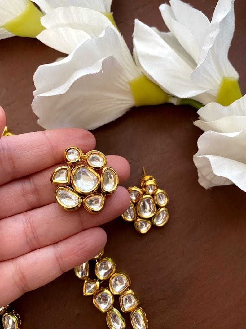 Gold Finish Kundan Mala - Image 8