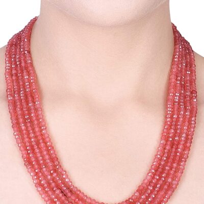 Pink Onyx Long Necklace
