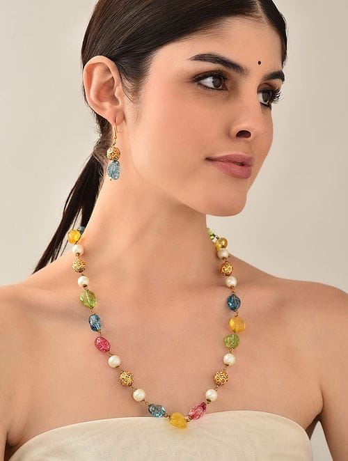Long Pearl Necklace Set - Image 2