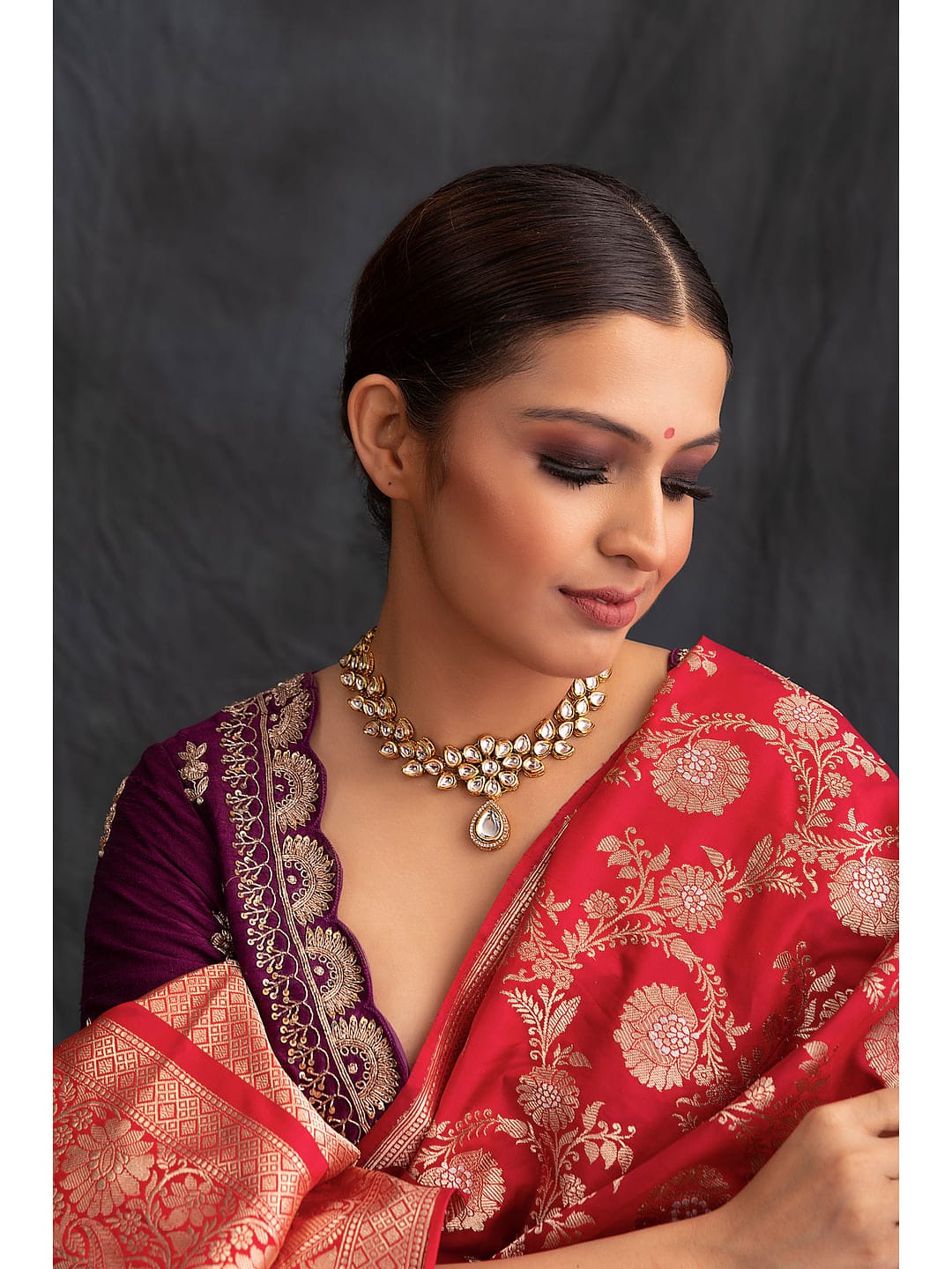 Gold Plated Jadau Kundan Polki Necklace Set