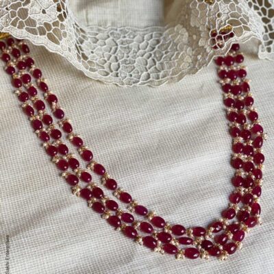 Gold Tone Beaded Layered Necklace